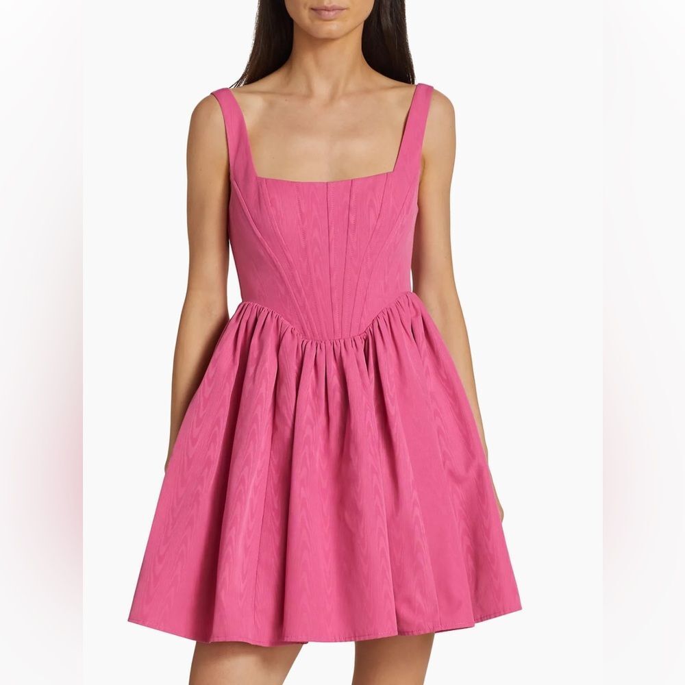 NWT STAUD Pink Landscape Dress Corset Style Women's Size 4